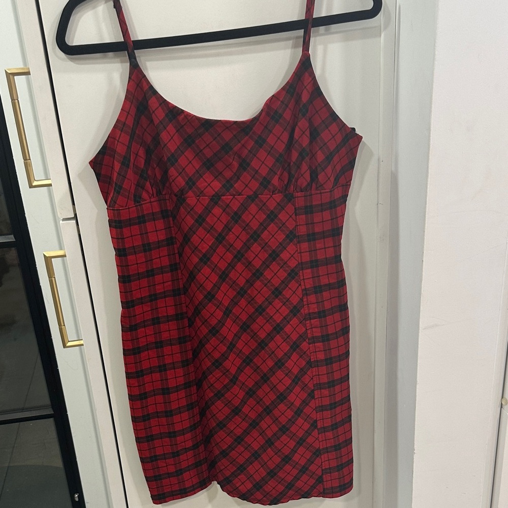 Wild Fable Red Plaid Women's Mini Dress